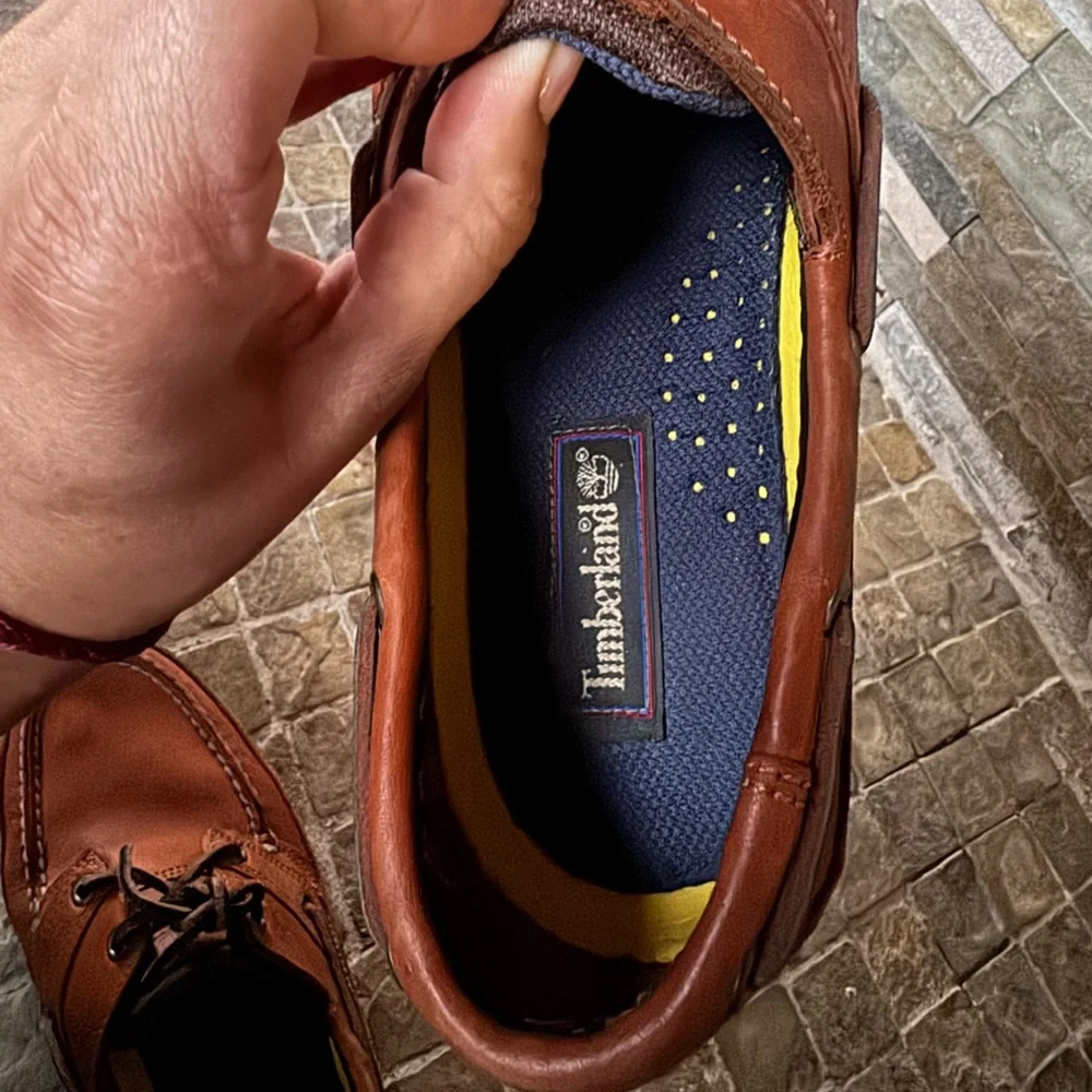 Timberlands Men's Brown Leather Boat Shoes